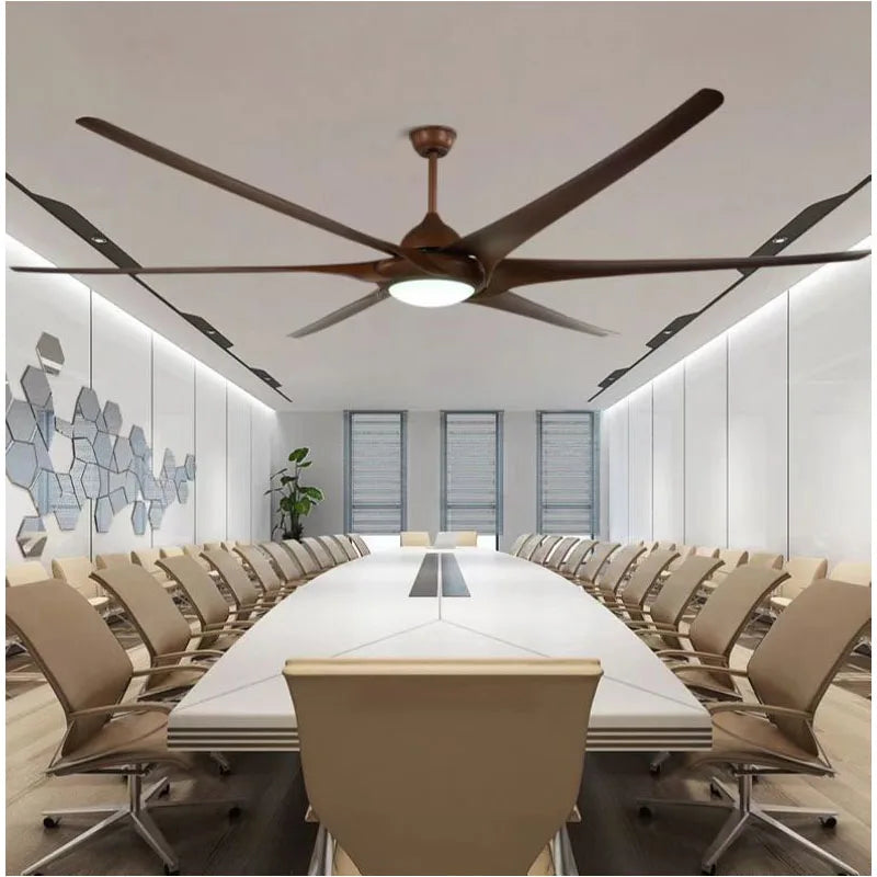 100 Inch Large Ceiling Fan Lamp Nordic Retro Restaurant Fan Lamp 110V 220V Blades Can Reverse Big Wind Silent DC Ceiling Fan