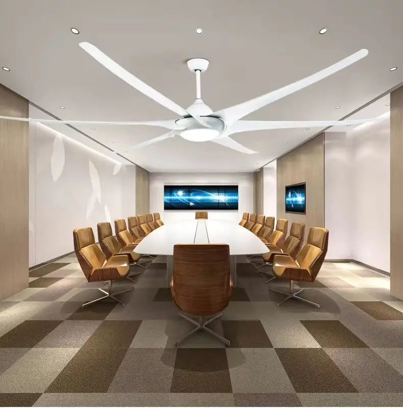 100 Inch Large Ceiling Fan Lamp Nordic Retro Restaurant Fan Lamp 110V 220V Blades Can Reverse Big Wind Silent DC Ceiling Fan