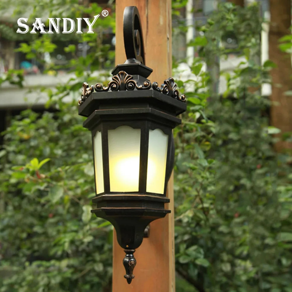 SANDIY Wall Light LED Outdoor Lighting IP65 Waterproof Vintage Sconce for Doorway Porch Villa Garden Retro Exterior Wall Lamp