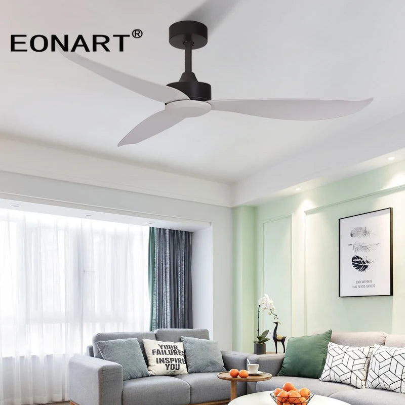 46 Inch fashion plastic blade ceiling fans without lamps decoration living room ceiling fan with remote control ventilador techo