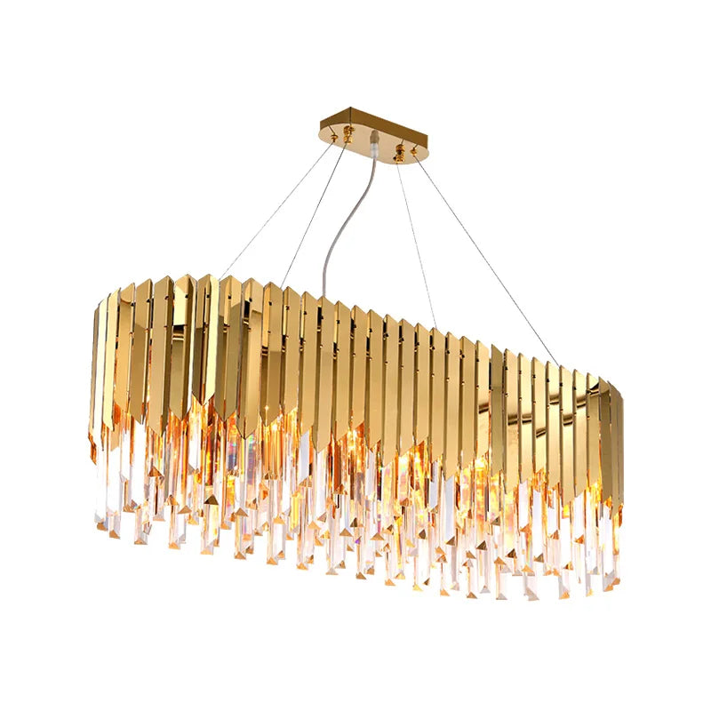 Nordic Modern Oval Round Crystal Ceiling Chandelier Restaurant Led Lights Luxury Bar Table Lamp Bedroom Living Room Fixtures