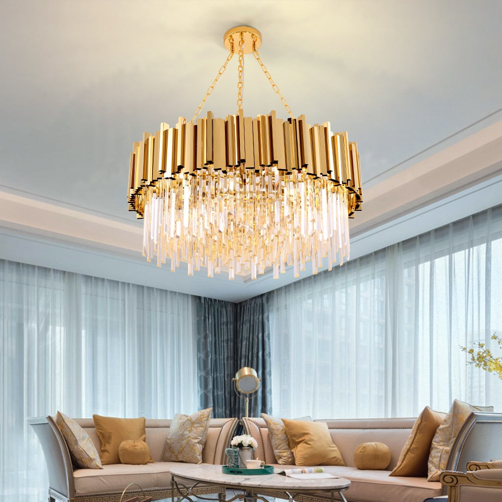 YOULAIKE modern crystal chandelier for living room luxury home decor crystal light fixture large gold dining room cristal lustre