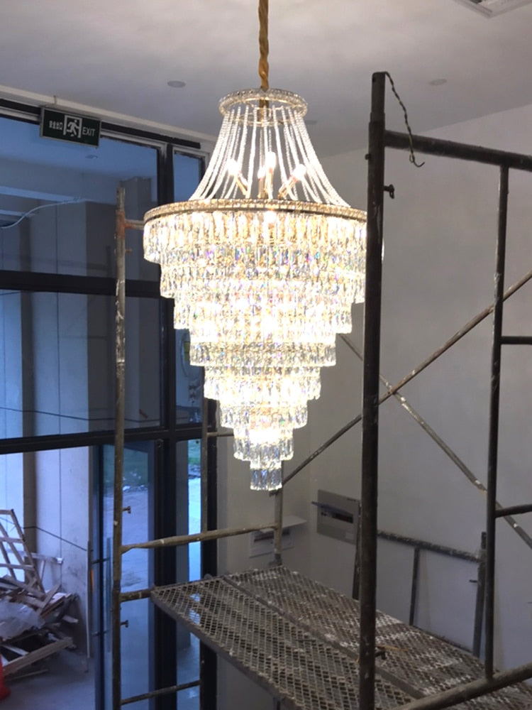 Duplex Floor Luxury Crystal big Chandelier