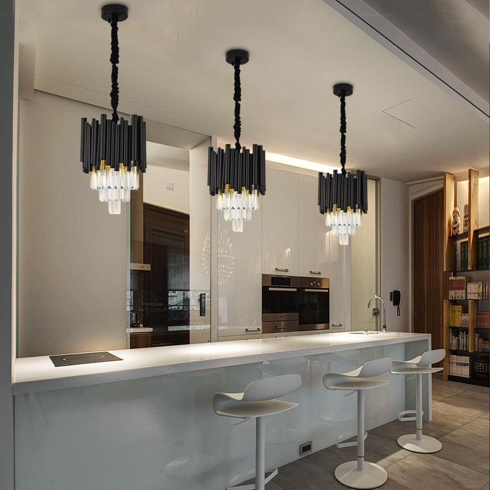 modern black crystal chandelier for dining room