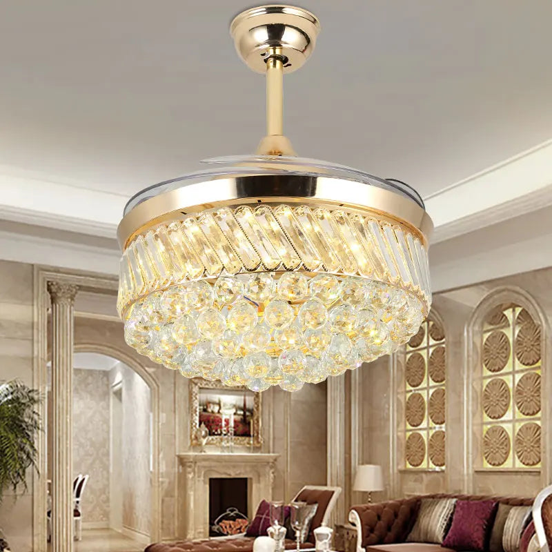 OULALA Modern Ceiling Fan Lights Lamps Remote Control Invisible Fan Blade For Dining Room Bedroom Restaurant
