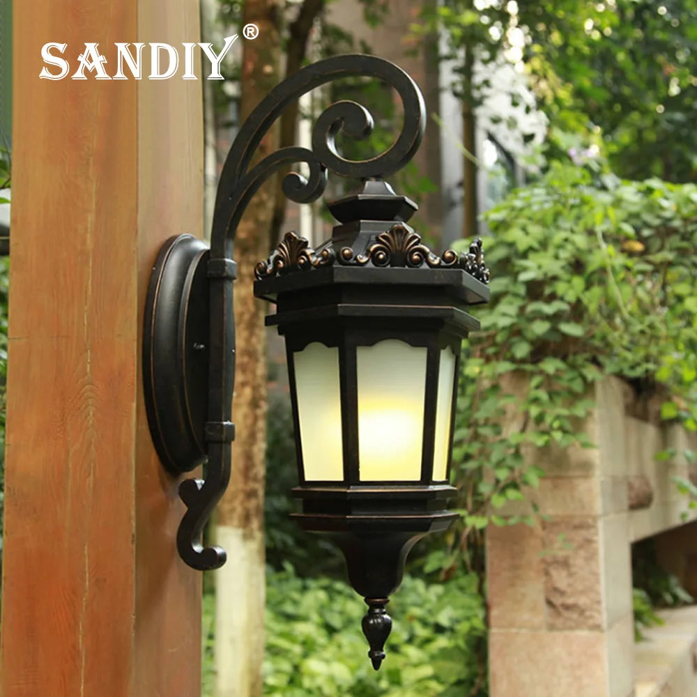 SANDIY Wall Light LED Outdoor Lighting IP65 Waterproof Vintage Sconce for Doorway Porch Villa Garden Retro Exterior Wall Lamp