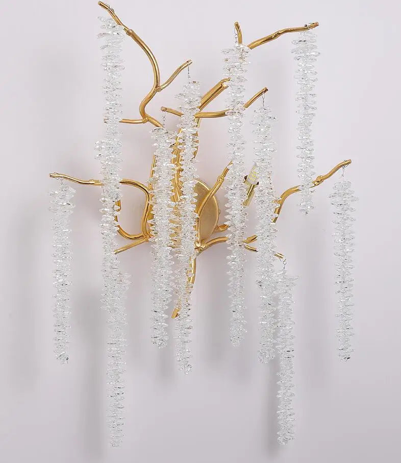 New crystal wall lamp bedside lighting modern luxury branch crystal master bedroom living room background wall decorative lamp