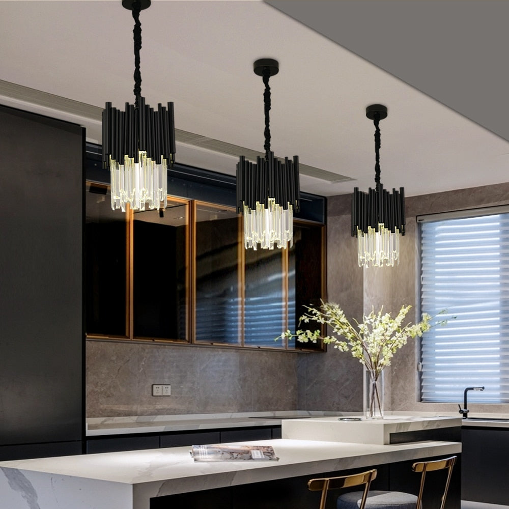 modern black crystal chandelier for dining room