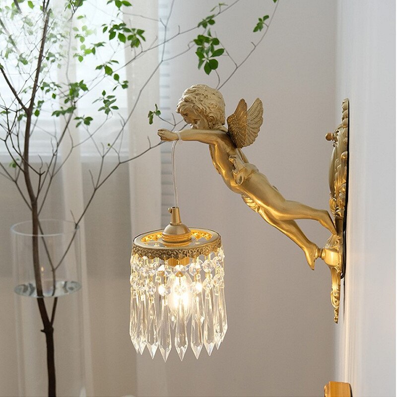 Angel Gold Crystal Wall Light
