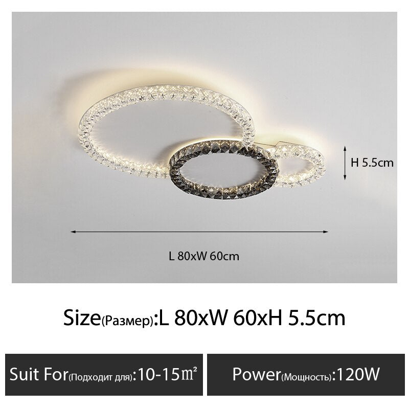 Crystal Shade Circle Ceiling Light
