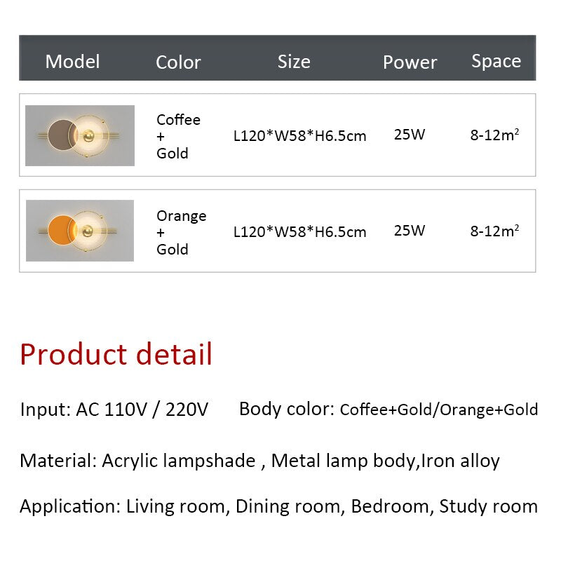 Modern Led Wall Sconce Nordic Circle Wall Lights