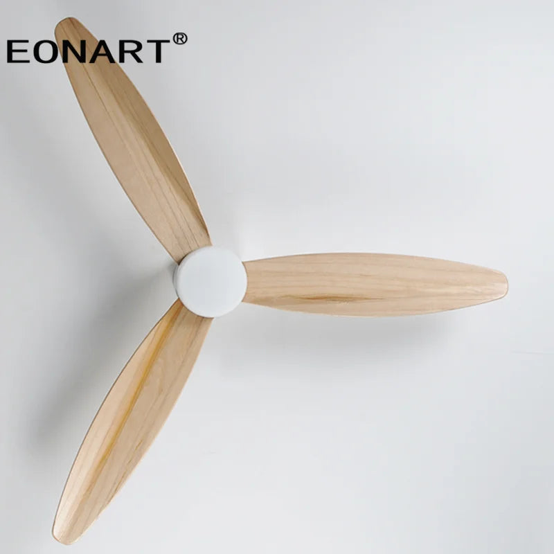 60Inch Design Fan Modern Floor Wood Dc Ceiling Fan Lamp With Remote Control Indoor Solid Wood LED light Fans For Home Ventilador