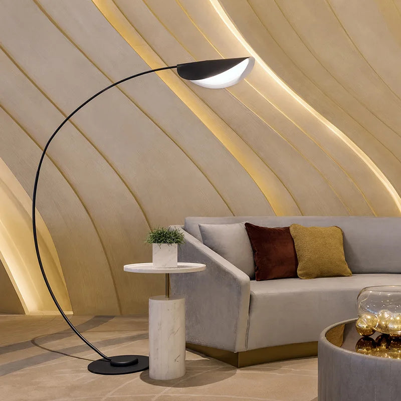 Modern LED Floor Lamp Black Parabola Floor Lights Living Room Lobby Study Room Decoration Standing Lamp Bedroom Reading Light