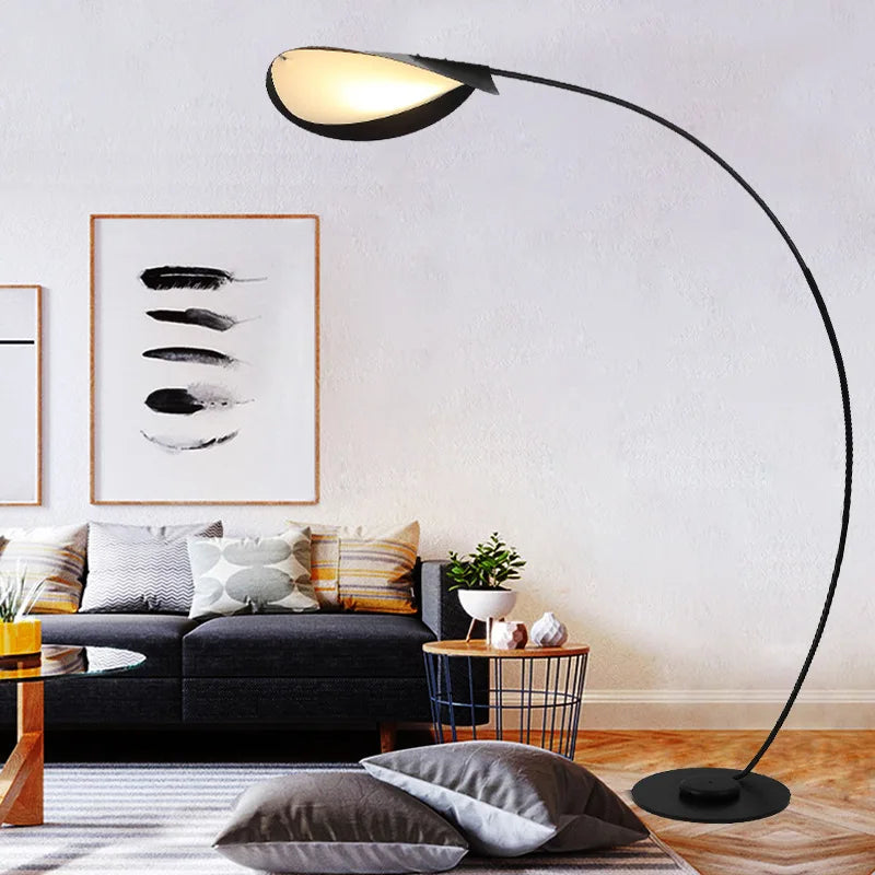 Modern LED Floor Lamp Black Parabola Floor Lights Living Room Lobby Study Room Decoration Standing Lamp Bedroom Reading Light