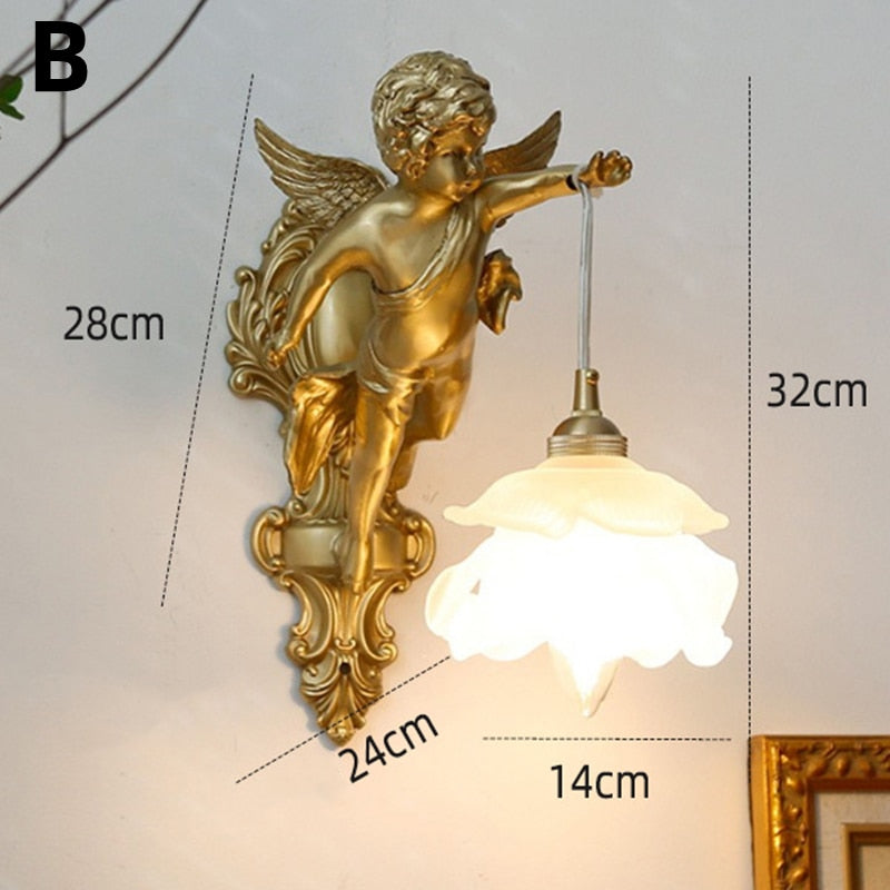 Angel Gold Crystal Wall Light