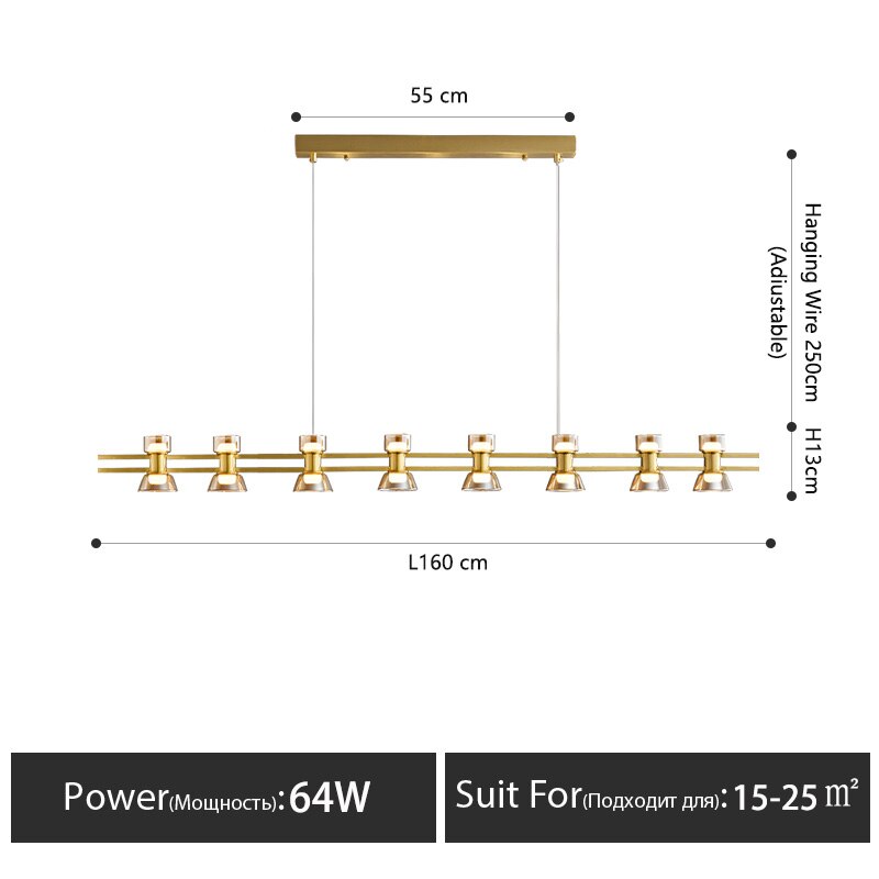 LED strip luxury bar Dining room chandelier