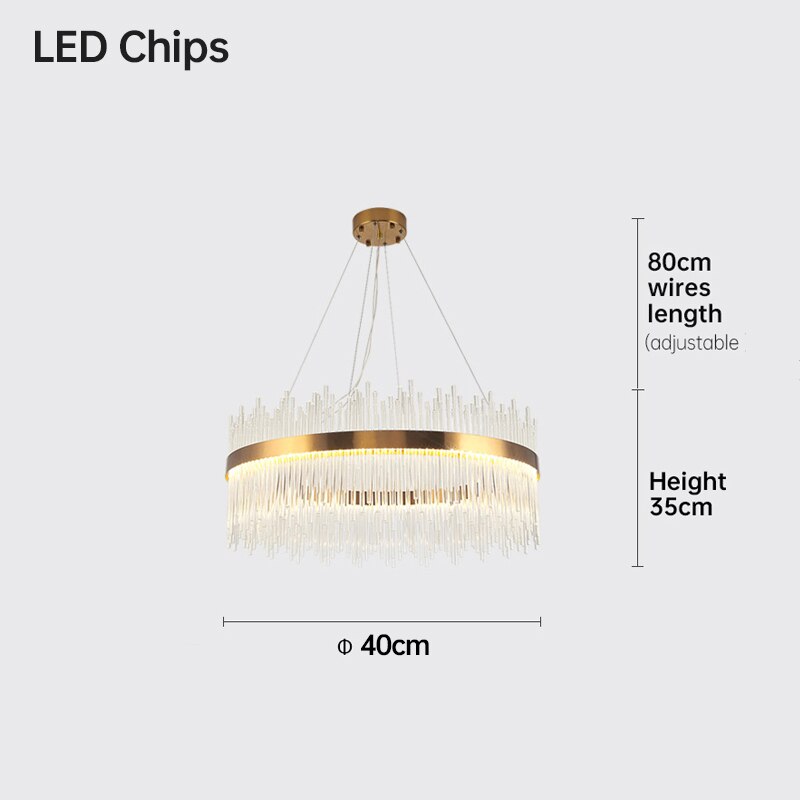 Modern Minimalist Crystal Round Oval Ceiling Chandelier