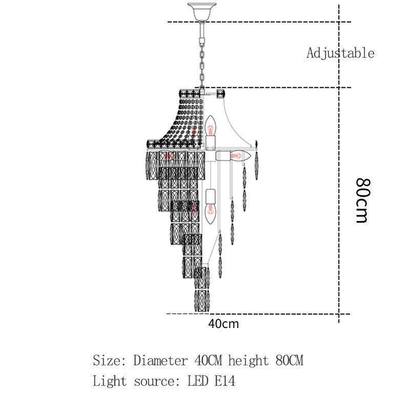 Duplex Floor Luxury Crystal big Chandelier