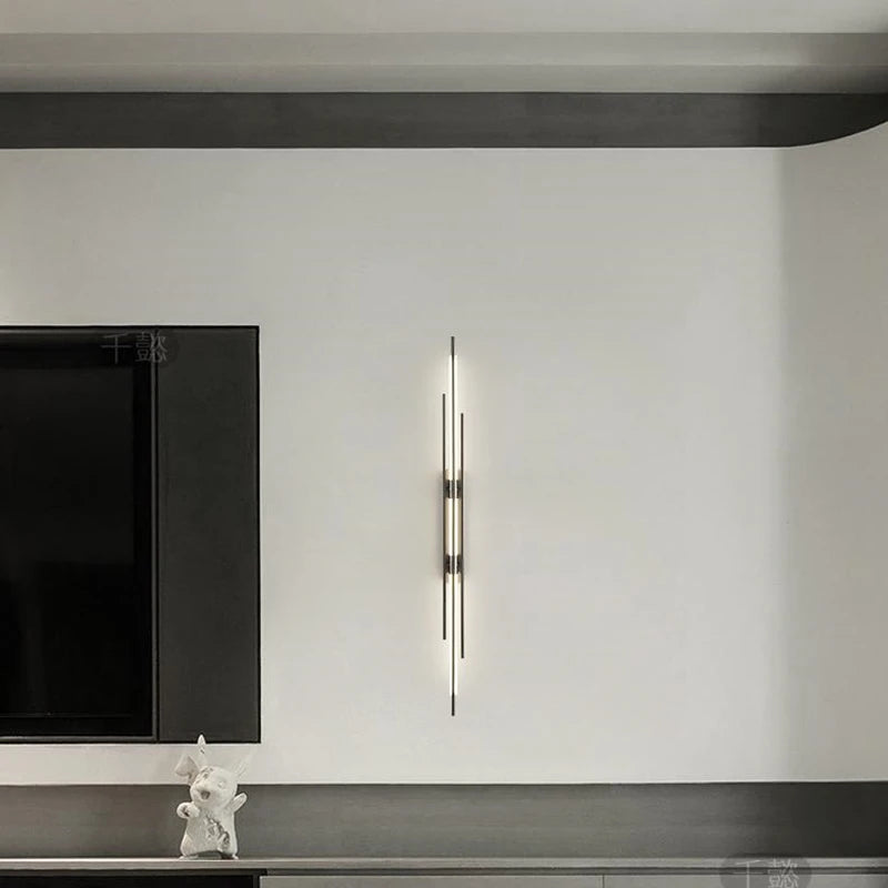 Modern All Copper LED Wall Lights Living Room Grille 85~265V Wall Light Luxury Staircase Nordic For Bedroom Bedside Lighting