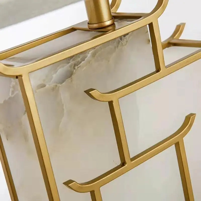 Marble Fabric Table Lamp Oriental Design Dimmable LED Desk Lamp Light Luxury Home Decor Appliance Indoor Bedroom Living Room