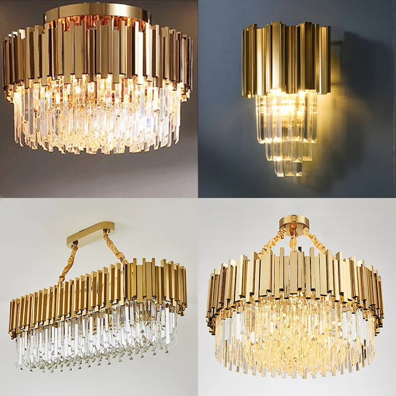 Nordic Modern Oval Round Crystal Ceiling Chandelier Restaurant Led Lights Luxury Bar Table Lamp Bedroom Living Room Fixtures