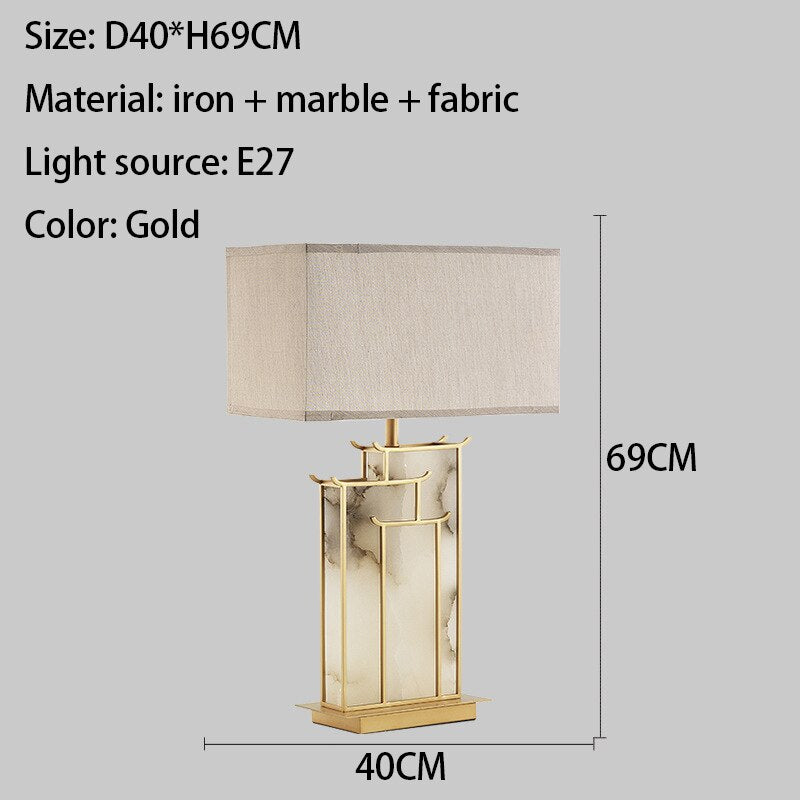 Marble Fabric Table Lamp