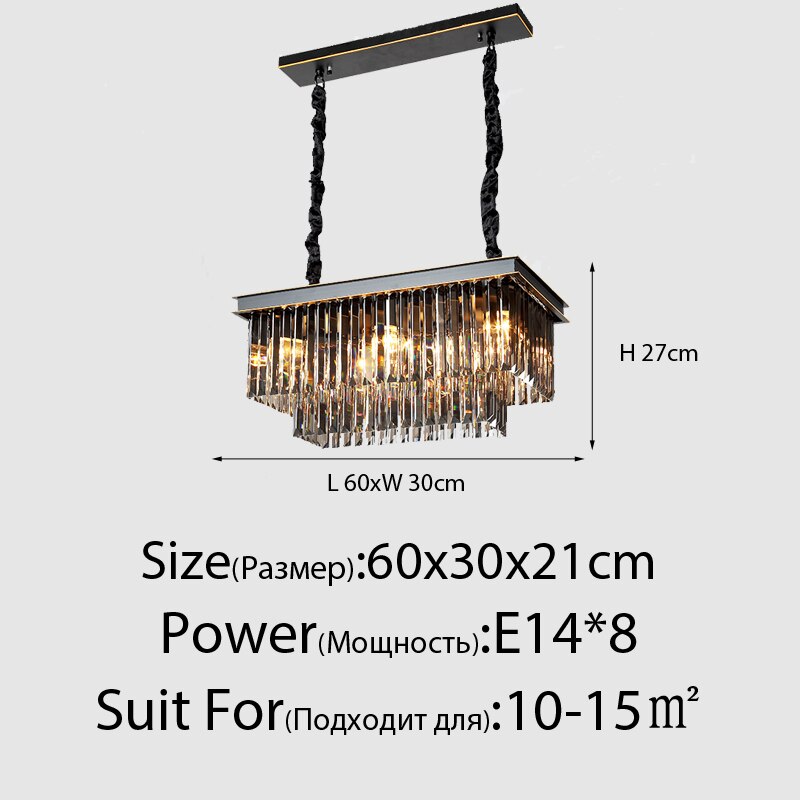 Led Smoky Grey Crystal Ceiling Light