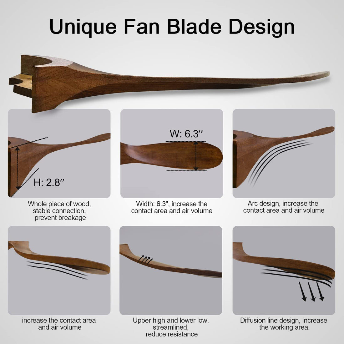 Modern 60/70 Inches Wooden Ceiling Fan