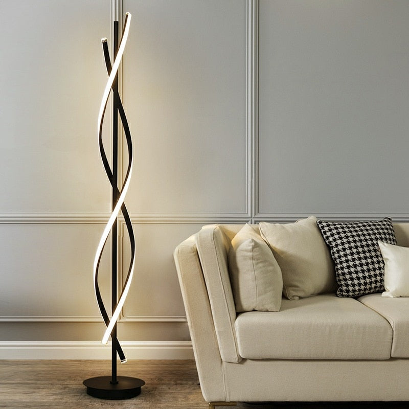 Modern Spiral Metal Led Floor Lamp