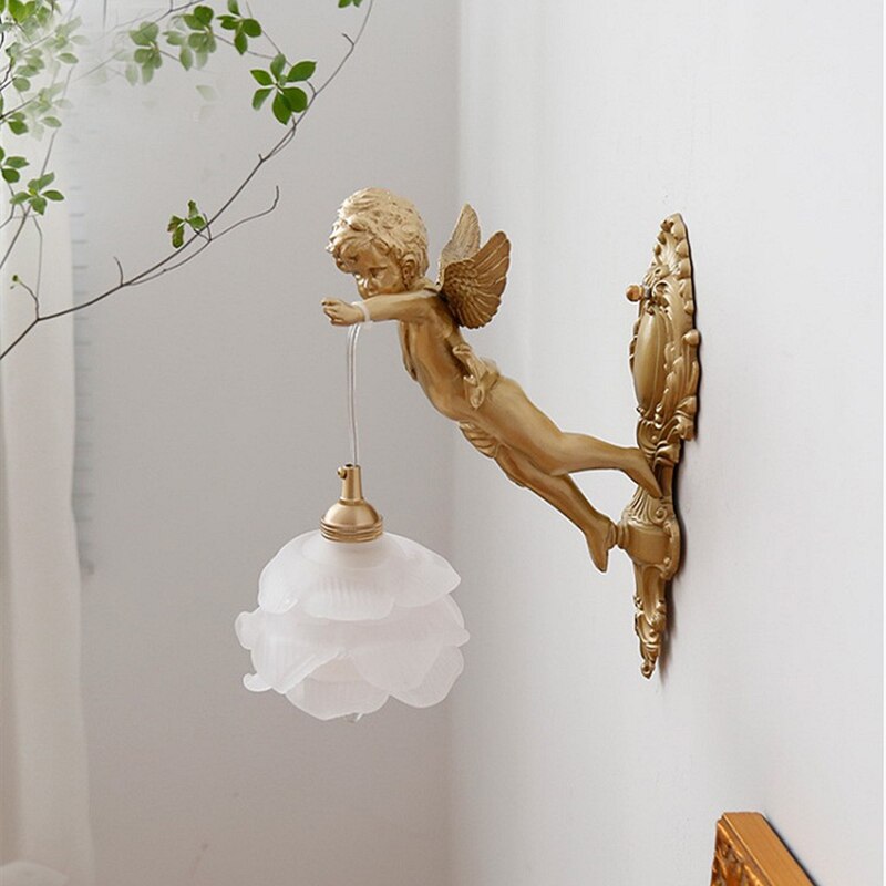 Angel Gold Crystal Wall Light
