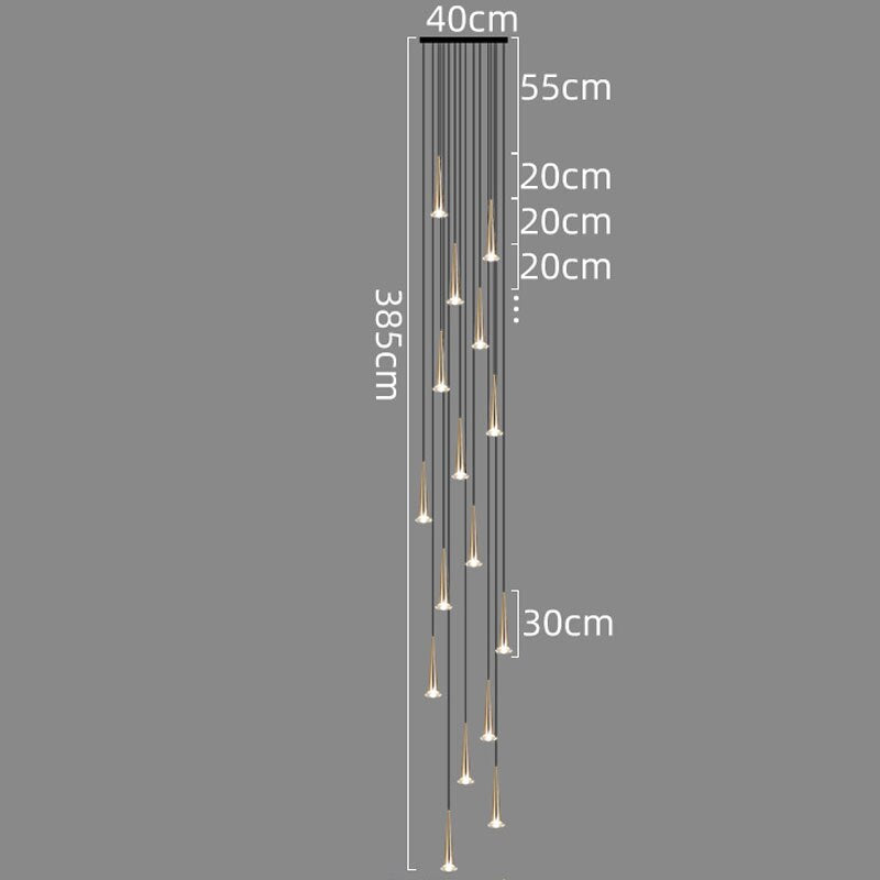 Modern Crystal LED Staircase Chandelier