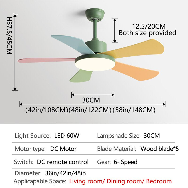 Children Room Ceiling Fan Light