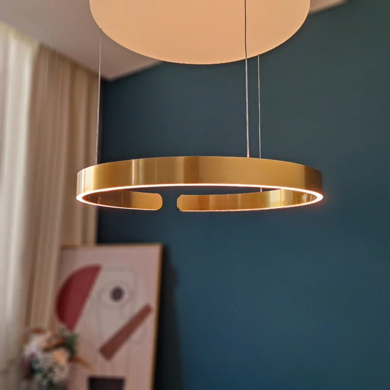 Induction Dimming Pendant Lights Free Adjustable Hanging Lamps for Bedroom Living Room Decor Kitchen Office Led Ring Light