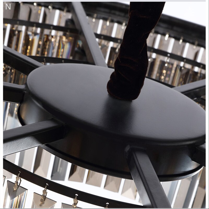 Led Smoky Grey Crystal Ceiling Light