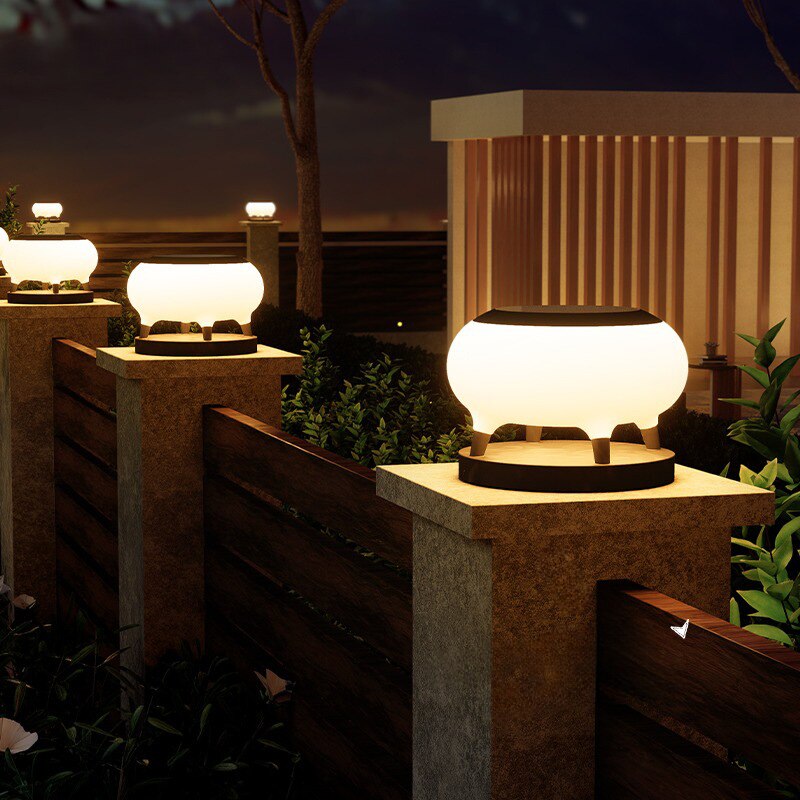 Outdoor Solar Wall Column Headlights