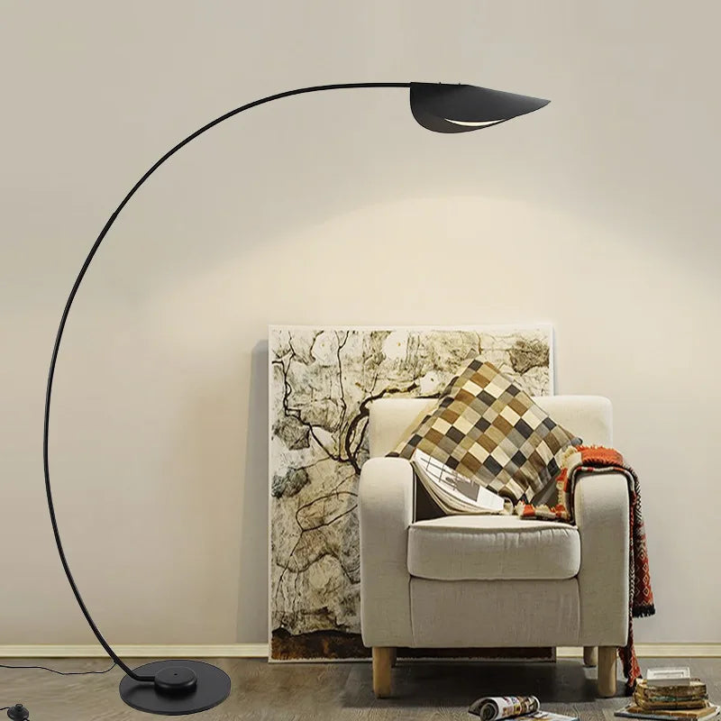 Modern LED Floor Lamp Black Parabola Floor Lights Living Room Lobby Study Room Decoration Standing Lamp Bedroom Reading Light