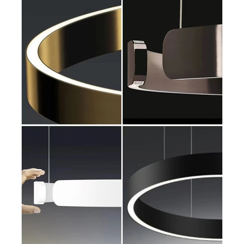 Induction Dimming Pendant Lights Free Adjustable Hanging Lamps for Bedroom Living Room Decor Kitchen Office Led Ring Light