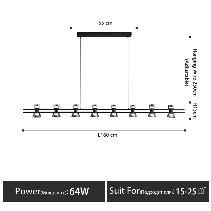 LED strip luxury bar Dining room chandelier