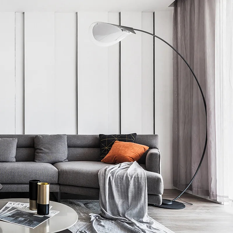Modern LED Floor Lamp Black Parabola Floor Lights Living Room Lobby Study Room Decoration Standing Lamp Bedroom Reading Light