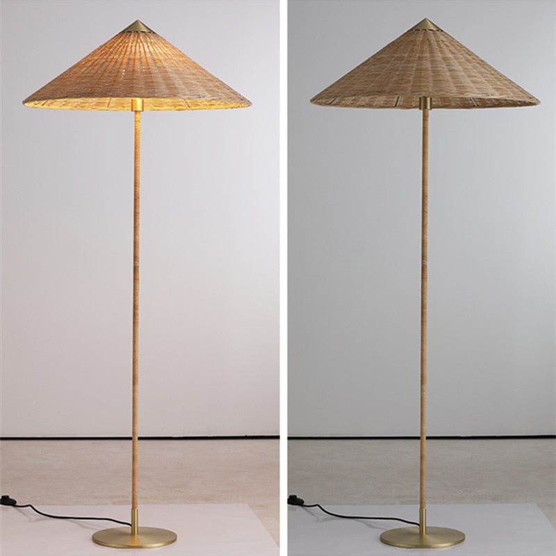 Rattan E27 Led Floor Lamp