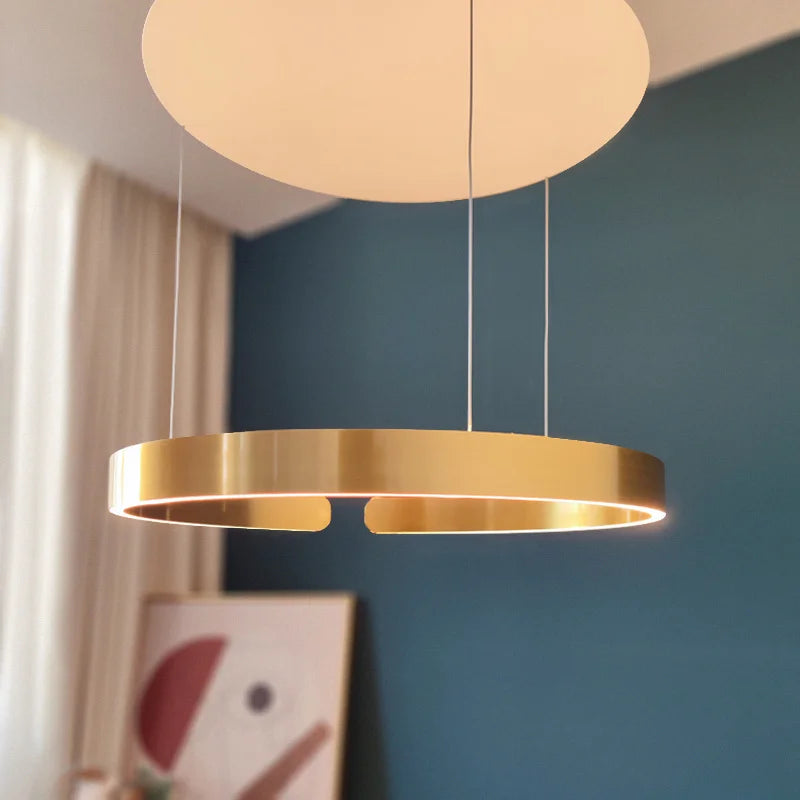 Induction Dimming Pendant Lights Free Adjustable Hanging Lamps for Bedroom Living Room Decor Kitchen Office Led Ring Light