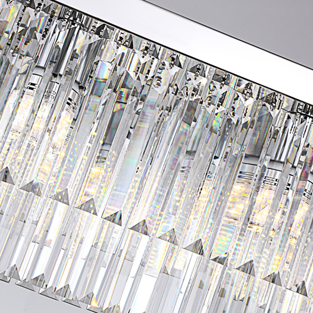 Rectangle Chrome Gold Chandelier for Dining Room