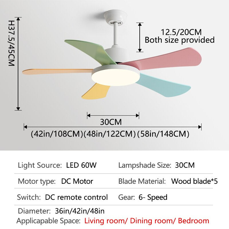 Children Room Ceiling Fan Light