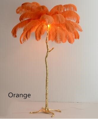 Gold/Silver Ostrich Feathers Floor Lamp
