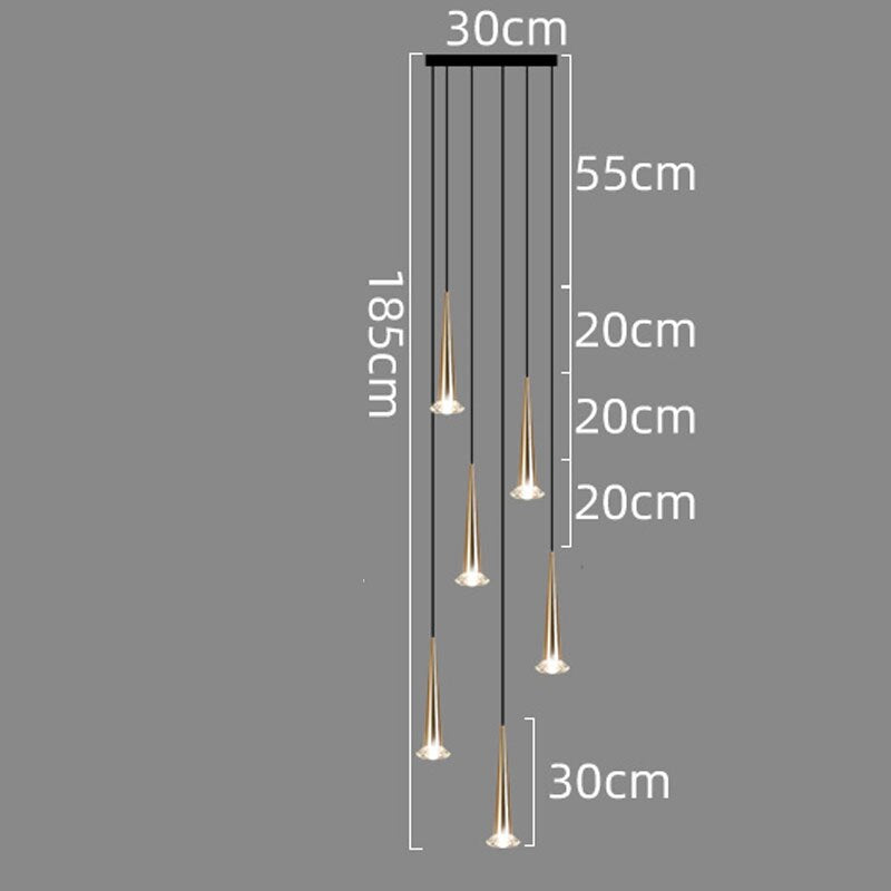 Modern Crystal LED Staircase Chandelier