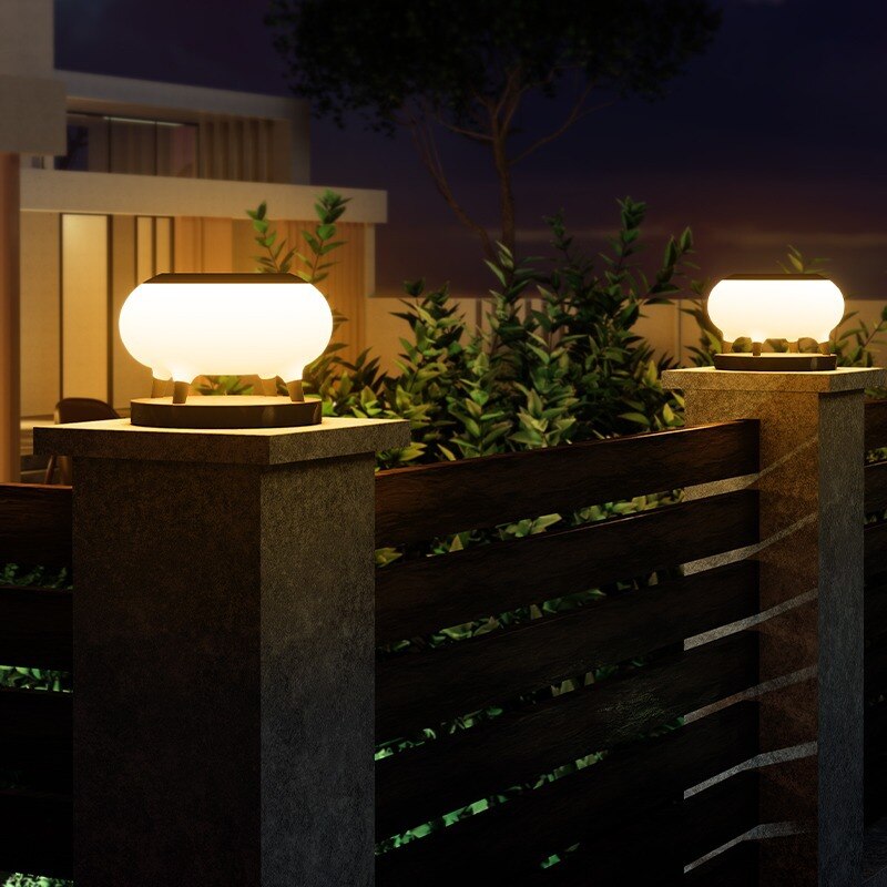 Outdoor Solar Wall Column Headlights