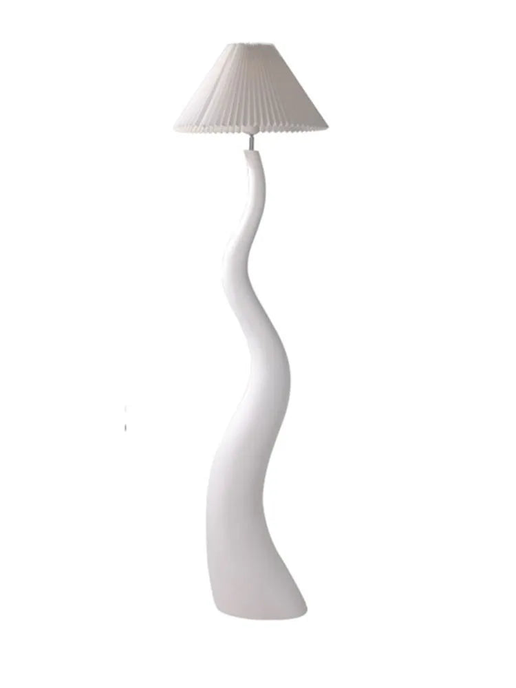 Designer Cream Resin Floor Lamp LED E27 Atmosphere Vertical Desk Light for Living/Model Room Decoration Bedroom Study Studio Bar