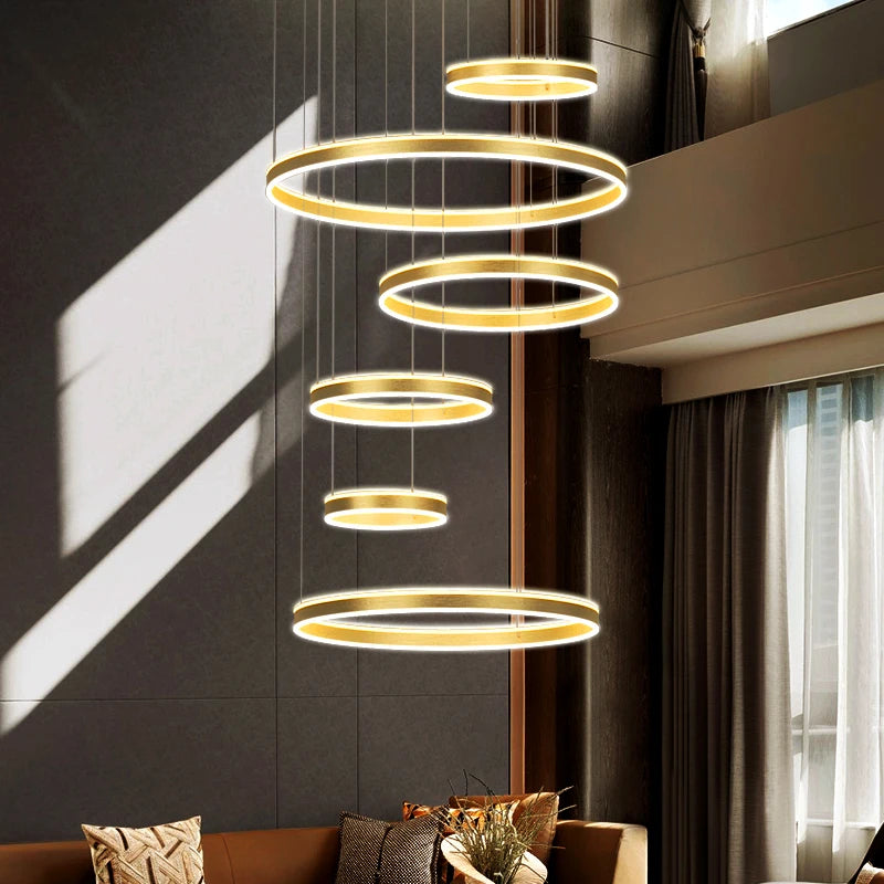 Modern home decor ring led lights Chandeliers pendant light ring lamps for living room hanging lamps for ceiling indoor lighting