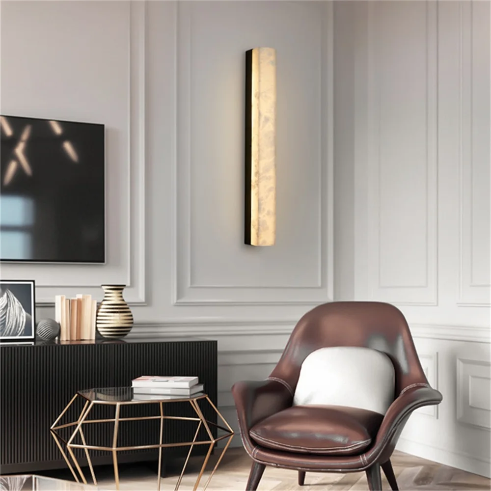 Minimalism Sconce Wall Lamp Indoor Modern Luxury Marble LED Bedroom Light Balcony Corridor Lamps Home Decoration Wall Lighting