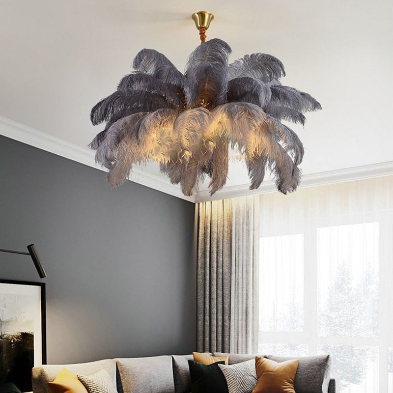 Modern LED Ostrich Feather Chandeliers
